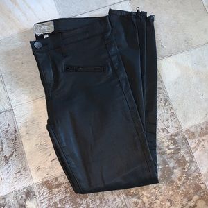 Current Elliot soho zip stiletto black coated jeans